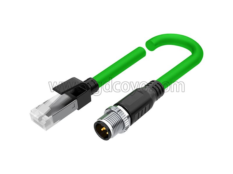 4芯公头M12直头RJ45通讯线适用于C2S总线阀岛